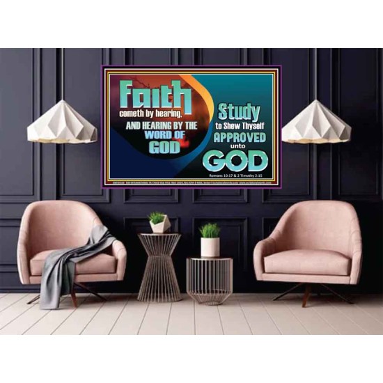 FAITH COMES BY HEARING THE WORD OF CHRIST  Christian Quote Poster  GWPOSTER10558  