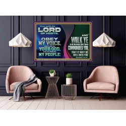OBEY MY VOICE AND I WILL BE YOUR GOD  Custom Christian Wall Art  GWPOSTER10609  "36x24"