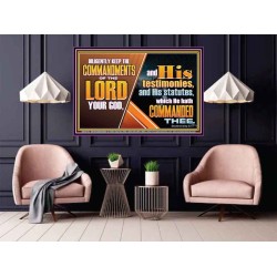 DILIGENTLY KEEP THE COMMANDMENTS OF THE LORD OUR GOD  Ultimate Inspirational Wall Art Poster  GWPOSTER10719  "36x24"