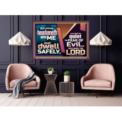 WHOSO HEARKENETH UNTO THE LORD SHALL DWELL SAFELY  Christian Artwork  GWPOSTER10767  "36x24"