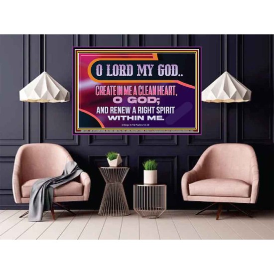 CREATE IN ME A CLEAN HEART O GOD  Bible Verses Poster  GWPOSTER11739  