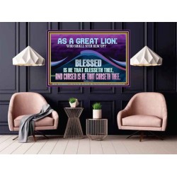 AS A GREAT LION WHO SHALL STIR HIM UP  Scriptural Poster Glass Poster  GWPOSTER11743  