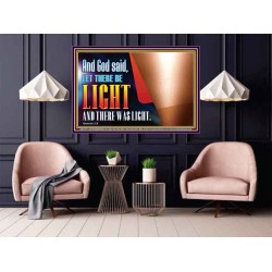 AND GOD SAID LET THERE BE LIGHT AND THERE WAS LIGHT  Biblical Art Glass Poster  GWPOSTER11744  