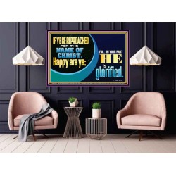 IF YE BE REPROACHED FOR THE NAME OF CHRIST HAPPY ARE YE  Christian Wall Art  GWPOSTER12072  "36x24"