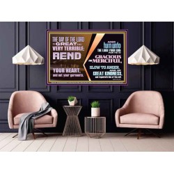 REND YOUR HEART AND NOT YOUR GARMENTS AND TURN BACK TO THE LORD  Custom Inspiration Scriptural Art Poster  GWPOSTER12146  "36x24"