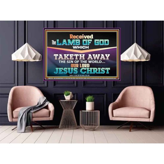 RECEIVED THE LAMB OF GOD OUR LORD JESUS CHRIST  Art & Décor Poster  GWPOSTER12153  