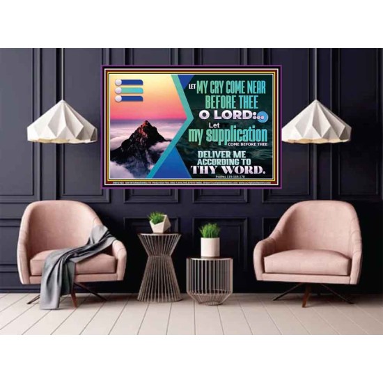 LET MY CRY COME NEAR BEFORE THEE O LORD  Inspirational Bible Verse Poster  GWPOSTER12165  