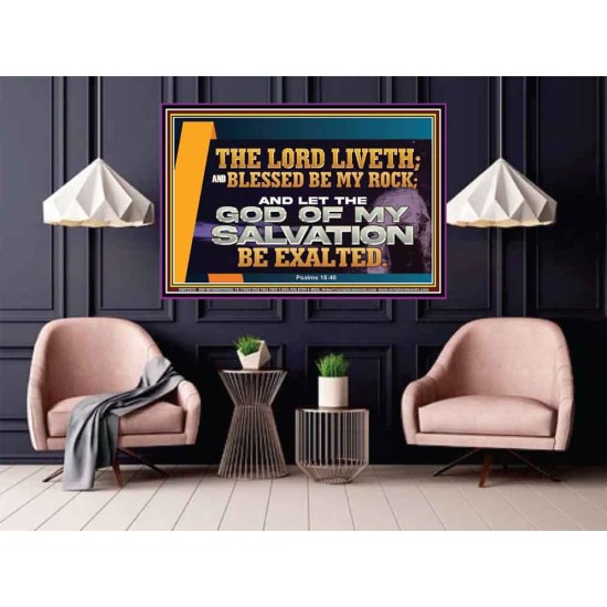 THE LORD LIVETH BLESSED BE MY ROCK  Righteous Living Christian Poster  GWPOSTER12372  