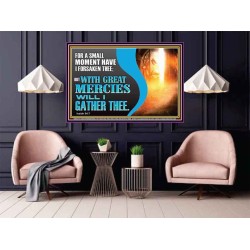 WITH GREAT MERCIES WILL I GATHER THEE  Encouraging Bible Verse Poster  GWPOSTER12714  