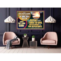 REPENT AND TURN TO GOD AND DO WORKS MEET FOR REPENTANCE  Christian Quotes Poster  GWPOSTER12716  "36x24"