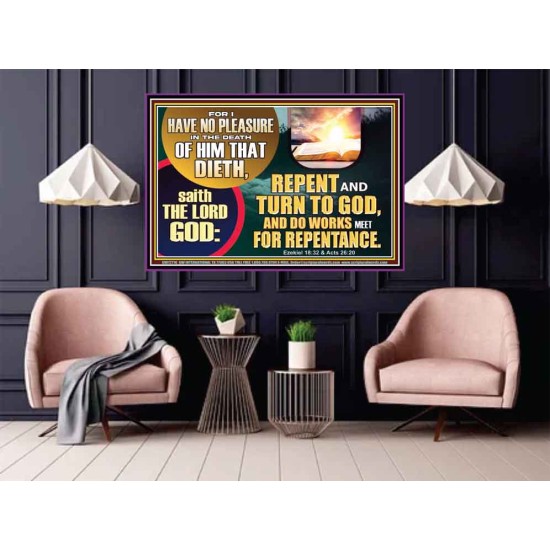 REPENT AND TURN TO GOD AND DO WORKS MEET FOR REPENTANCE  Christian Quotes Poster  GWPOSTER12716  