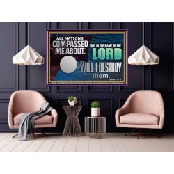 IN THE NAME OF THE LORD WILL I DESTROY THEM  Biblical Paintings Poster  GWPOSTER12966  "36x24"