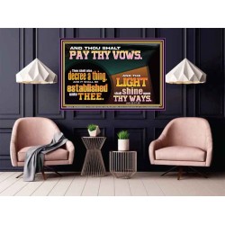 PAY THOU VOWS DECREE A THING AND IT SHALL BE ESTABLISHED UNTO THEE  Bible Verses Poster  GWPOSTER12978  "36x24"