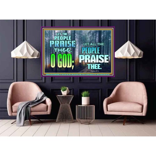 LET THE PEOPLE PRAISE THEE O GOD  Kitchen Wall Décor  GWPOSTER9603  