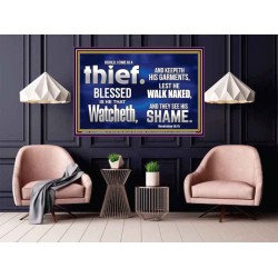 BLESSED IS HE THAT IS WATCHING AND KEEP HIS GARMENTS  Scripture Art Prints Poster  GWPOSTER9919  "36x24"