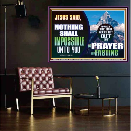 WITH GOD NOTHING SHALL BE IMPOSSIBLE  Modern Wall Art  GWPOSTER10111  