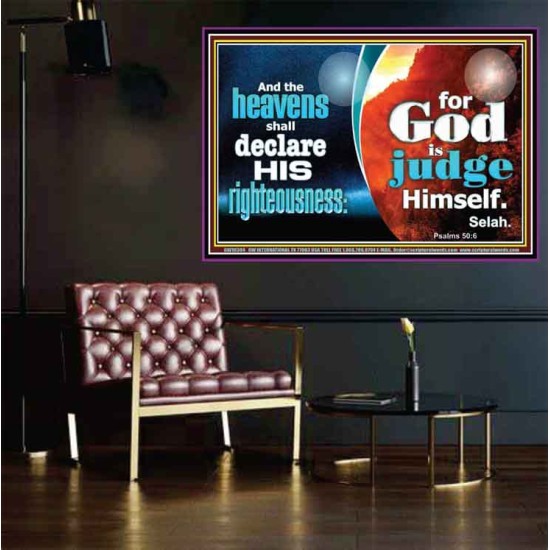 THE HEAVENS SHALL DECLARE HIS RIGHTEOUSNESS  Custom Contemporary Christian Wall Art  GWPOSTER10304  