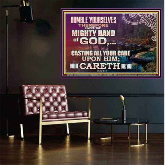CASTING YOUR CARE UPON HIM FOR HE CARETH FOR YOU  Sanctuary Wall Poster  GWPOSTER10424  