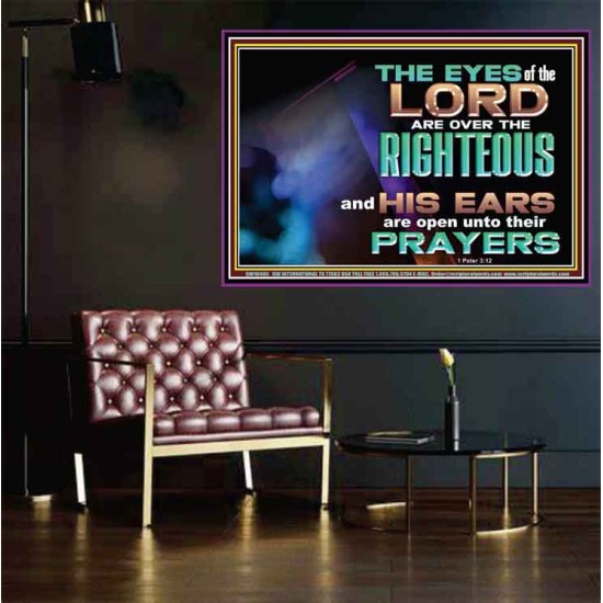 THE EYES OF THE LORD ARE OVER THE RIGHTEOUS  Religious Wall Art   GWPOSTER10486  