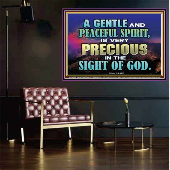 GENTLE AND PEACEFUL SPIRIT VERY PRECIOUS IN GOD SIGHT  Bible Verses to Encourage  Poster  GWPOSTER10496  