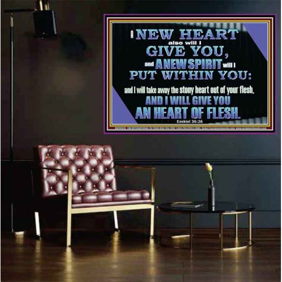 I WILL GIVE YOU A NEW HEART AND NEW SPIRIT  Bible Verse Wall Art  GWPOSTER10633  