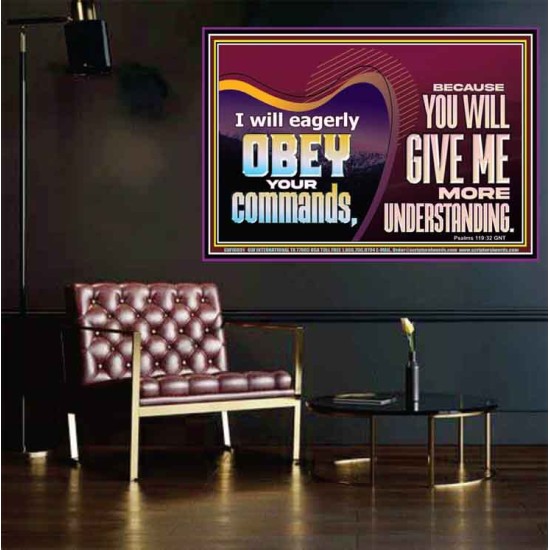 EAGERLY OBEY COMMANDMENT OF THE LORD  Unique Power Bible Poster  GWPOSTER10691  