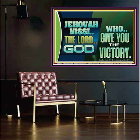 JEHOVAHNISSI THE LORD GOD WHO GIVE YOU THE VICTORY  Bible Verses Wall Art  GWPOSTER10774  