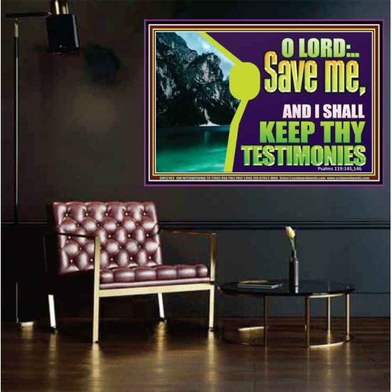 SAVE ME AND I SHALL KEEP THY TESTIMONIES  Inspirational Bible Verses Poster  GWPOSTER12163  