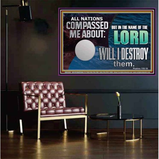 IN THE NAME OF THE LORD WILL I DESTROY THEM  Biblical Paintings Poster  GWPOSTER12966  