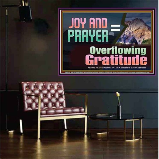 JOY AND PRAYER BRINGS OVERFLOWING GRATITUDE  Bible Verse Wall Art  GWPOSTER13117  