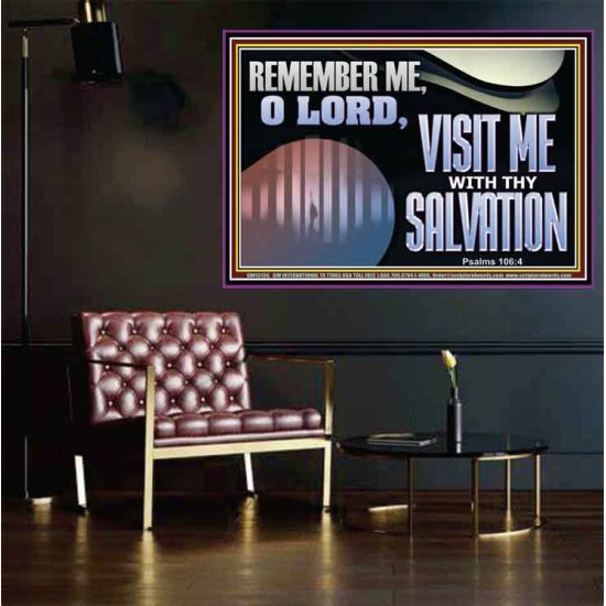 VISIT ME O LORD WITH THY SALVATION  Glass Poster Scripture Art  GWPOSTER13136  