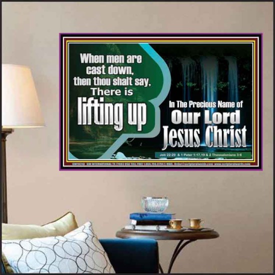 YOU ARE LIFTED UP IN CHRIST JESUS  Custom Christian Artwork Poster  GWPOSTER10310  