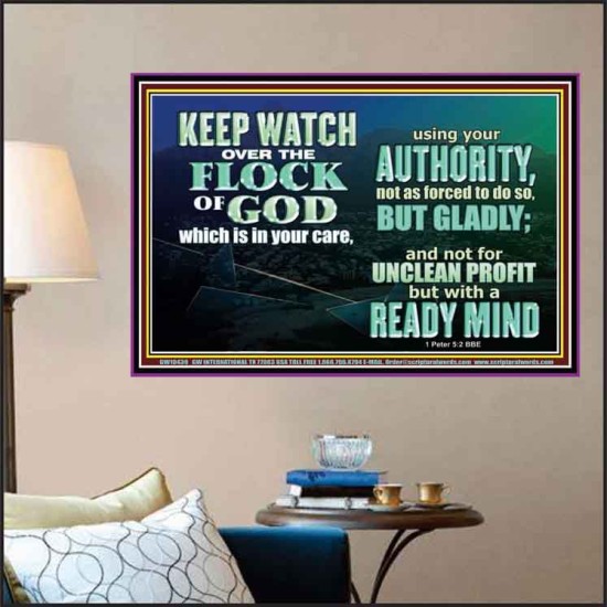 WATCH THE FLOCK OF GOD IN YOUR CARE  Scriptures Décor Wall Art  GWPOSTER10439  