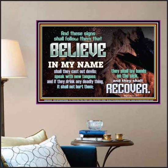 IN MY NAME SHALL THEY CAST OUT DEVILS  Christian Quotes Poster  GWPOSTER10460  