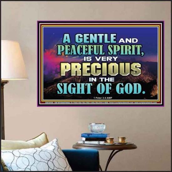 GENTLE AND PEACEFUL SPIRIT VERY PRECIOUS IN GOD SIGHT  Bible Verses to Encourage  Poster  GWPOSTER10496  