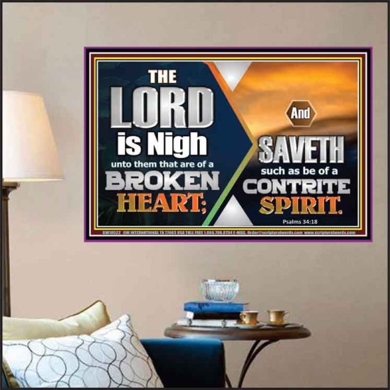 BROKEN HEART AND CONTRITE SPIRIT PLEASED THE LORD  Unique Power Bible Picture  GWPOSTER10522  