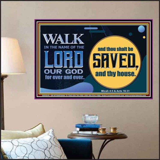 WALK IN THE NAME OF THE LORD JEHOVAH  Christian Art Poster  GWPOSTER10545  