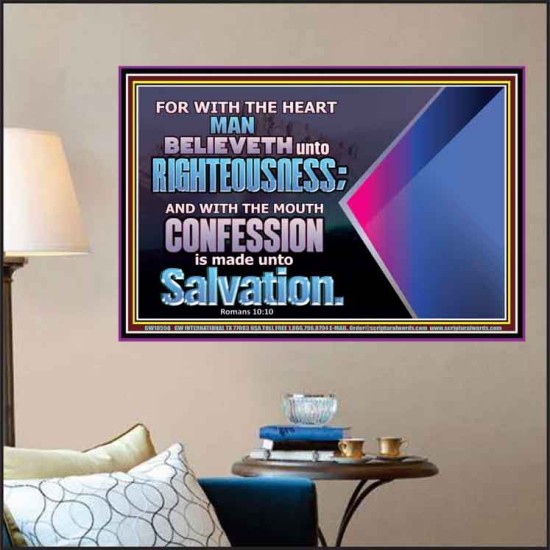 TRUSTING WITH THE HEART LEADS TO RIGHTEOUSNESS  Christian Quotes Poster  GWPOSTER10556  