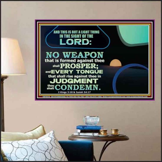 NO WEAPON THAT IS FORMED AGAINST THEE SHALL PROSPER  Custom Inspiration Scriptural Art Poster  GWPOSTER10616  