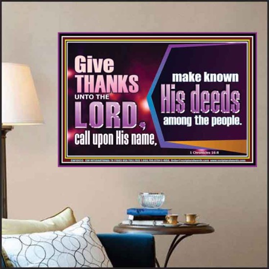 THROUGH THANKSGIVING MAKE KNOWN HIS DEEDS AMONG THE PEOPLE  Unique Power Bible Poster  GWPOSTER10655  