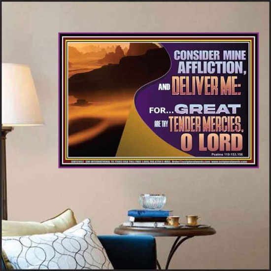 CONSIDER MINE AFFLICTION O LORD  Christian Artwork Glass Poster  GWPOSTER12052  