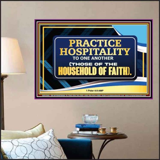 PRACTICE HOSPITALITY TO ONE ANOTHER  Religious Art Picture  GWPOSTER12066  
