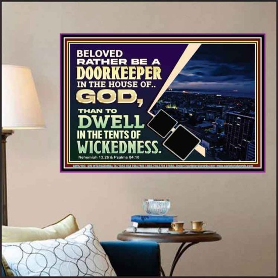 BELOVED RATHER BE A DOORKEEPER IN THE HOUSE OF GOD  Bible Verse Poster  GWPOSTER12105  