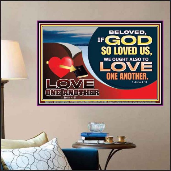 LOVE ONE ANOTHER  Custom Contemporary Christian Wall Art  GWPOSTER12129  