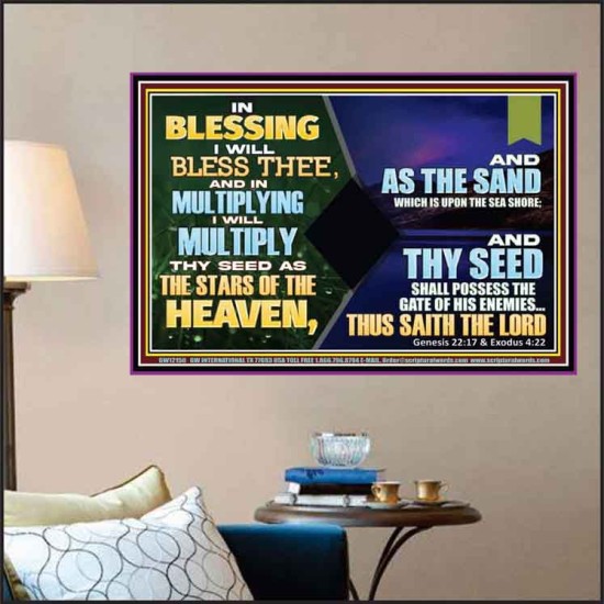 IN BLESSING I WILL BLESS THEE  Unique Bible Verse Poster  GWPOSTER12150  