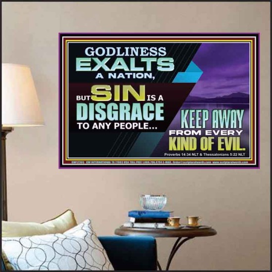 SIN IS A DISGRACE TO ANY PEOPLE KEEP AWAY FROM EVERY KIND OF EVIL  Church Picture  GWPOSTER12365  