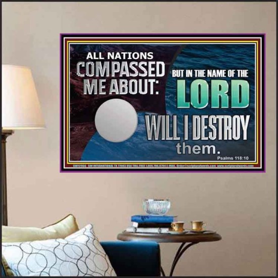 IN THE NAME OF THE LORD WILL I DESTROY THEM  Biblical Paintings Poster  GWPOSTER12966  