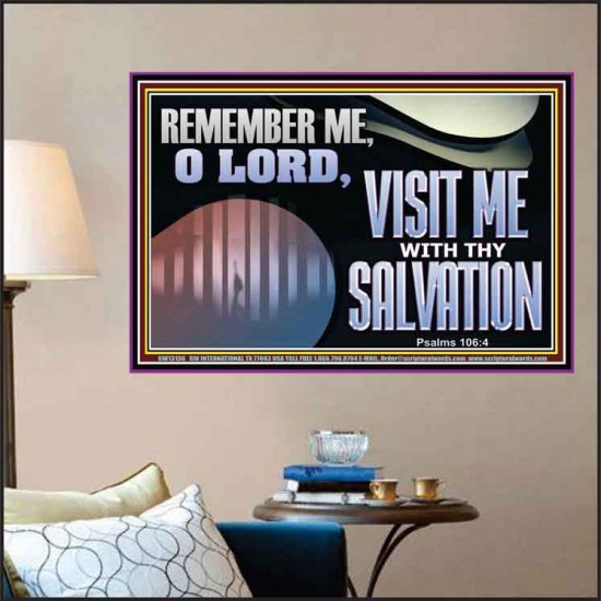 VISIT ME O LORD WITH THY SALVATION  Glass Poster Scripture Art  GWPOSTER13136  