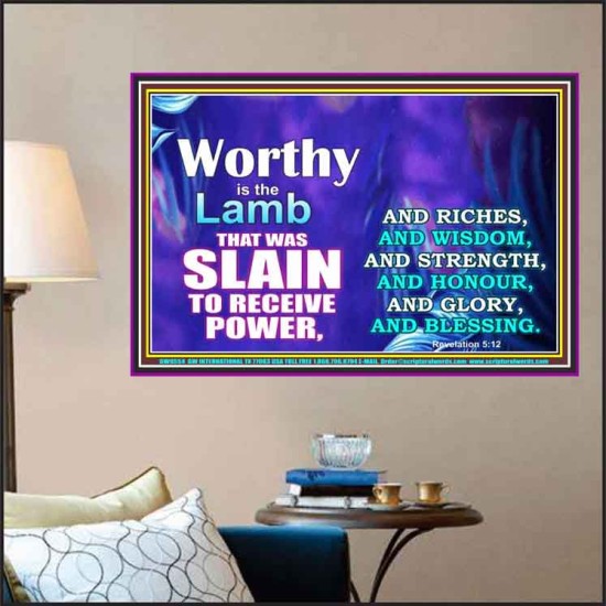 WORTHY WORTHY WORTHY IS THE LAMB UPON THE THRONE  Church Poster  GWPOSTER9554  