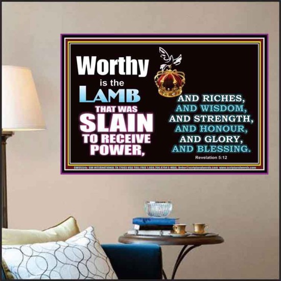 LAMB OF GOD GIVES STRENGTH AND BLESSING  Sanctuary Wall Poster  GWPOSTER9554c  